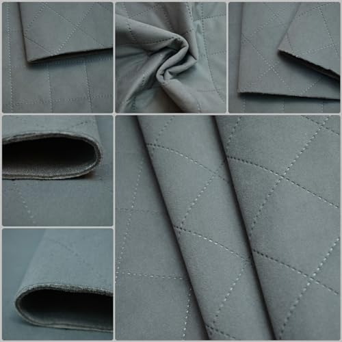 Microfaser Velour Geprägt Polsterstoff Möbelstoff (MA-Velour-14 Grey Geprägt | 1,40m x 5m) von Ch.Cabanski