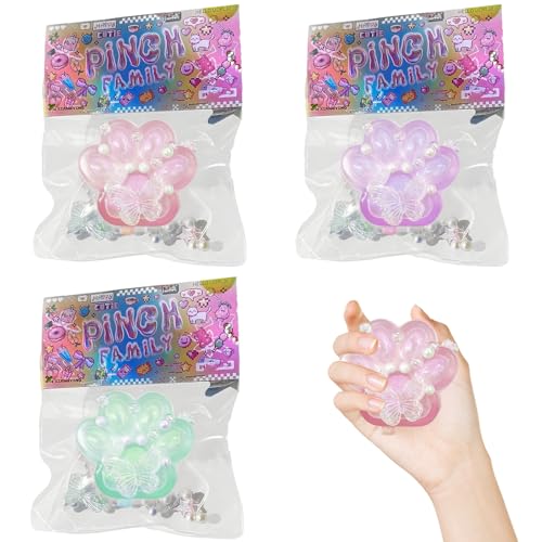 3 Stück Katzenpfoten Squishy Anti Stress Spielzeug Squeeze Toy Süße Stressabbau Kindergeburtstag Gastgeschenke für und Erwachsene Kleine Geschenke für Kinder,Mitgebsel Kindergeburtstag(Rosa Lila Grün) von ChAusa