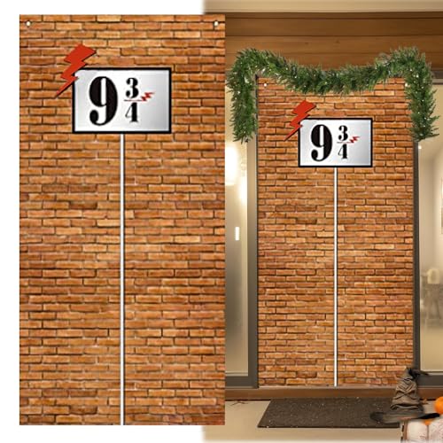 ChAusa 9 und 3/4 Kreuzstation Schild Ziegelmauer Hintergrund Zauberer Party Wanddekoration Banner Türvorhänge für Zauberschule Geburtstag Party Dekorationen ChAusa 9 und 3/4 Kreuzstation Schild Ziegelmauer Hintergrund Zauberer Party Wanddekoration Banner Türvorhänge für Zauberschule Geburtstag Party Dekorationen von ChAusa