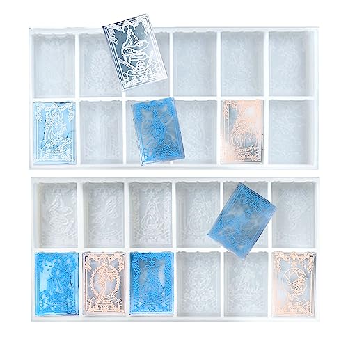 Chaies 2 Tarotkartenformen aus Silikon – Tarotform aus Silikon, Formen aus Epoxidharz und Silikon, Kartenformen aus Silikon zum Formen, Basteln, Epoxidformen von Chaies