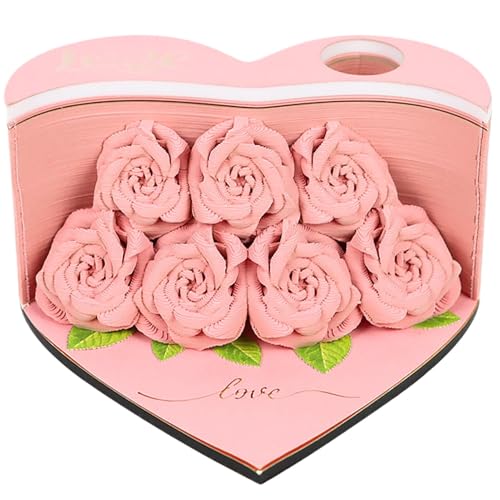 Chaies 3D-Papier-Notizblock, 3D-Notizblock, Kunst-Notizblock, Liebesform, 156 Blatt, kreatives Papierkartenhandwerk, nicht klebrige Postnotizen, von Chaies