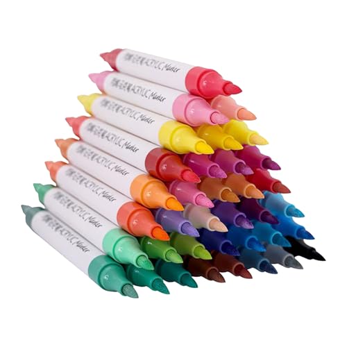 Chaies Acryl Marker,72 Farben Acrylmarker-Set | 36 Stück Zeichenmaterialien für Kalligraphie Stein Holz Papier Textil Leinwand Metall Chaies Acryl Marker,72 Farben Acrylmarker-Set | 36 Stück Zeichenmaterialien für Kalligraphie Stein Holz Papier Textil Leinwand Metall von Chaies