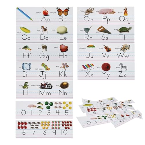 Chaies Alphabet-Wandtafel, Buchstaben- und Zahlenkarten für Klassenzimmer, Lernposter und dekorative Lernposter für Schule, Haus, Schlafzimmer von Chaies