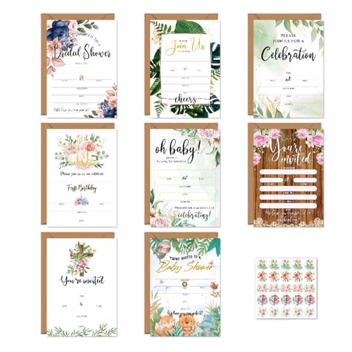 Chaies Einladungskarten Set, Urlaubs-Einladungskarten Set, Kreatives Event Einladungskarten Set, Bunte Sammelartikel, Süße Einladungskarten inkl von Chaies