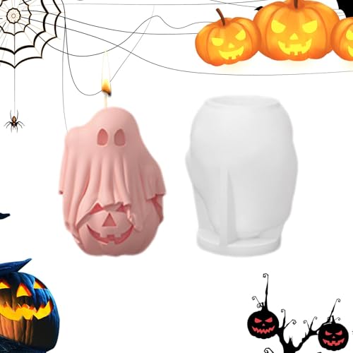 Chaies Halloween-Kerzenformen, Halloween-Silikonform | Geistergipsform - Silikonformen für Epoxidharz-Gießerei, handgefertigte Aromatherapie-Kerze, , von Chaies