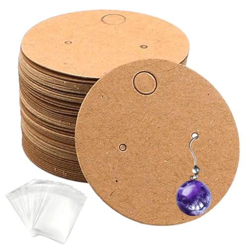 Chaies Karten für Ohrringe, runde Halskette – 100 Stück Beutel für Ohrringe zum Verkauf von 100 Karten für Armbänder, runde Karten zum Aufhängen für Chaies Karten für Ohrringe, runde Halskette – 100 Stück Beutel für Ohrringe zum Verkauf von 100 Karten für Armbänder, runde Karten zum Aufhängen für von Chaies