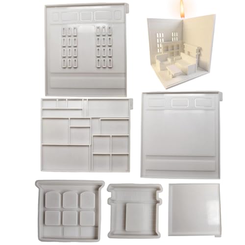 Chaies Miniatur-Haus-Formen, Haus-Formen - Gipsformen zum Formen von Häusern | 6 Stück Hausdekoration Gipsformen, Epoxidharz-Gussform, Gießform Chaies Miniatur-Haus-Formen, Haus-Formen - Gipsformen zum Formen von Häusern | 6 Stück Hausdekoration Gipsformen, Epoxidharz-Gussform, Gießform von Chaies
