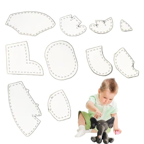 Chaies Niedliches Elefanten-Lineal-Set | Tiermodelle aus Memory- zum Nähen mit Anweisungen, Modell mit Elefantenmotiv aus Acryl, Nähset für und von Chaies