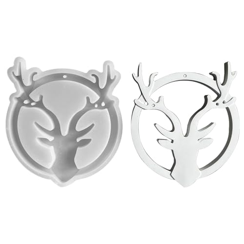 Chaies Silikonform Elch | Silikonform Hirschkopf mit Geweih für Gips | Tier Antihaft für Gips Seife Hängen Epoxidharz Handwerk Kerze | Für Harz und Handwerk von Chaies