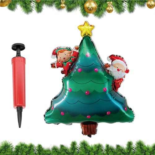 Chaies Weihnachtsbaum Ballon, Weihnachtsmann Luftballon | Weihnachtsballons Folienballons Weihnachtsdeko Rentiere - Folienballon Luftgefüllter Folienballon stehend von Chaies