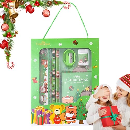Chaies Weihnachtsstift-Radiergummi-Set, Weihnachts-Schulpapier-Set, Weihnachts-Schreibwaren-Set, für Studenten von 6 Jahren, Weihnachts-Schulfeiergeschenke, Schreibwaren Chaies Weihnachtsstift-Radiergummi-Set, Weihnachts-Schulpapier-Set, Weihnachts-Schreibwaren-Set, für Studenten von 6 Jahren, Weihnachts-Schulfeiergeschenke, Schreibwaren von Chaies