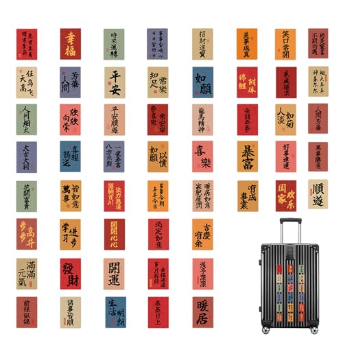 Chaies Zitat-Aufkleber, Chinesische Kalligrafie Aufkleber - Kalligraphie Aufkleber 60 Stück mit Zitat Charakter | Reißfeste Aufkleber mit klarem Druck für von Chaies