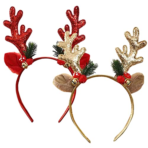 Weihnachten Stirnbänder Weihnachten-Party Stirnband Rentier Santa Stirnbänder Für Weihnachten, Weihnachtsgeweih Haarreifen Weihnachten Stirnbänder Weihnachts Kopfschmuck Haarreifen Für Weihnachtsfeier von Chaies