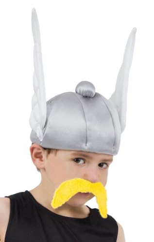 Chaks - Asterix Helm, Stoffhelm mit weißen Flügeln, Asterix und Obelix, Kostüm Accessoires für Karneval & Comic Con von Chaks