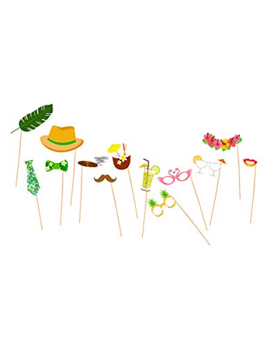 Chaks Fotorequisiten Tropical - 13-TLG. - Fotobooth witzige Urlaub Hawaii Motive für Gruppenfotos zur Mottoparty Blumenkette Schnurrbart Hut Lippen Cocktails Chaks Fotorequisiten Tropical - 13-TLG. - Fotobooth witzige Urlaub Hawaii Motive für Gruppenfotos zur Mottoparty Blumenkette Schnurrbart Hut Lippen Cocktails von Chaks