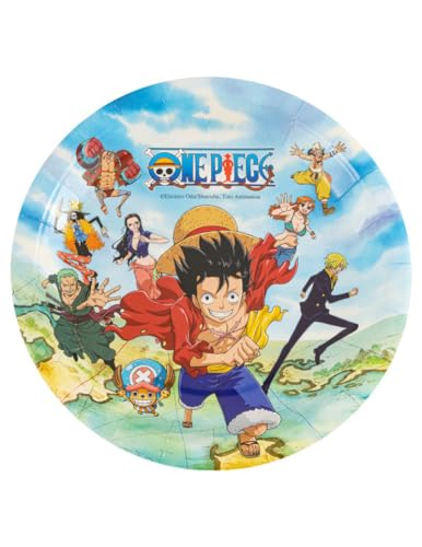 Chaks One Piece Pappteller, 23 cm, mehrfarbig, 8 Stück von Chaks