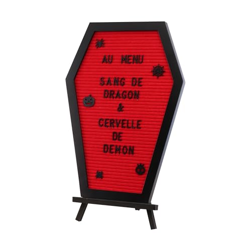 Chaks - Sarg Letterboard, Buchstabentafel zum Stecken mit Staffelei & 500+ Zeichen, Gothic Dekoration für Halloween Chaks - Sarg Letterboard, Buchstabentafel zum Stecken mit Staffelei & 500+ Zeichen, Gothic Dekoration für Halloween von Chaks