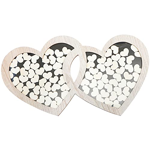 Gästebuch Hochzeit Holz Doppelherz Bilderrahmen mit 85 Herzen zum Beschriften Gästebuch Hochzeit Holz Doppelherz Bilderrahmen mit 85 Herzen zum Beschriften von Chaks