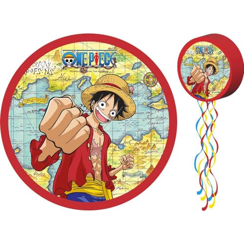 Pinata rund Dragon Ball One Piece Naruto Manga Party-Deko für Kinder Party-Zubehör Kindergeburtstag Party-Spiel (One Piece) von Chaks
