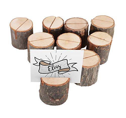 Tischkartenhalter, Fotohalter, Nummernhalter aus Holz Hochzeit Geburtstag, Set aus 9 Stück von Chaks