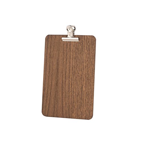 Chalkboards UK, Klemmbrett mit abnehmbarem silberfarbenem Clip, Holz, Holz, dunkle Eiche, A5 (26.2 x 18 x 1cm) von Chalkboards UK