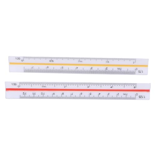 Changor 2pcs Architektur Herrscher Set, Kleines Lineal, 6 Verhältnisse Architekturer Taschen -Mini - -Lineer 12,5 Cm, Bequem für Architekten, Student, Künstler von Changor