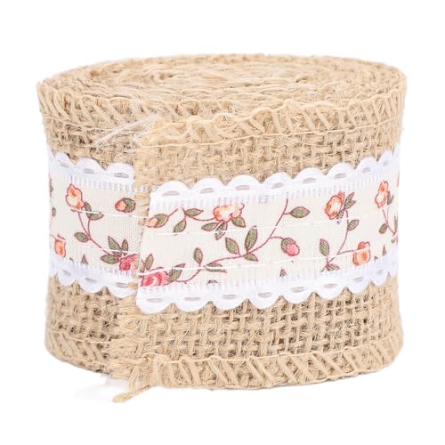 Changor 5 Rolls Sackleinenband, Bandrolle, Stoff Rustikales Netz Jute -Band für Dekoration Weihnachtsgeschenke Wrap für DIY in Geschenken, Wickeln, Handwerksprojekte, von Changor