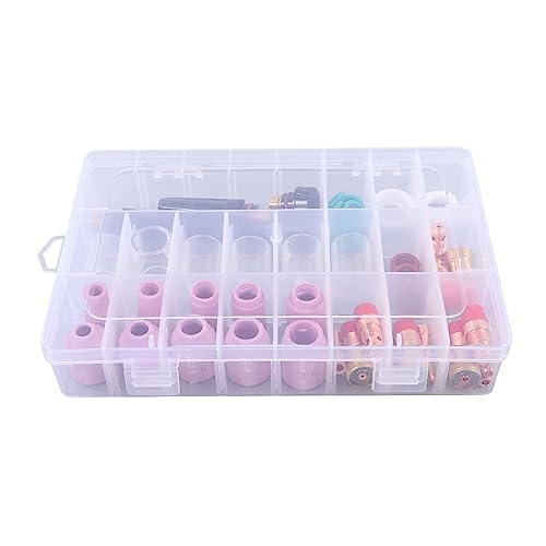 WIG-Schweißverbrauchsmaterialien, 55-teiliges Set, PTFE-Frontabdeckung, Kurze Elektrodenklammer, Schweißbrenner-Zubehör, Keramikdüse Zum Austausch von Changor