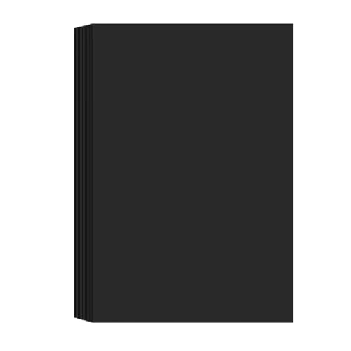 Tonpapier A4 (250g/m²), 50 Bogen Din A4 Papier Bastelpapier Fotokarton Scherenschnittpapier für Malen Kartenherstellung Einladungen Scrapbook Basteln - Schwarz von Changxin