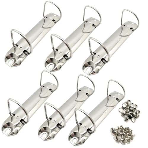 Changyeah 6 Stück Binder Mechanismus, 2 Ring D-förmiger Metallclip 2 Ring Bindemittel Ersatz, Metall-Clip-Ringbuch für Papieraufbewahrung, Ordner, Planer, Zubehör von Changyeah