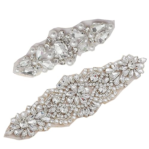 Changyeah Kristallapplikationen für Kleidung, 2 Stück, Diamant-Applikationen, Strass-Applikationen, Strass-Applikationen, für Brautkleid, Kopfschmuck, Gürtel, Silber Changyeah Kristallapplikationen für Kleidung, 2 Stück, Diamant-Applikationen, Strass-Applikationen, Strass-Applikationen, für Brautkleid, Kopfschmuck, Gürtel, Silber von Changyeah