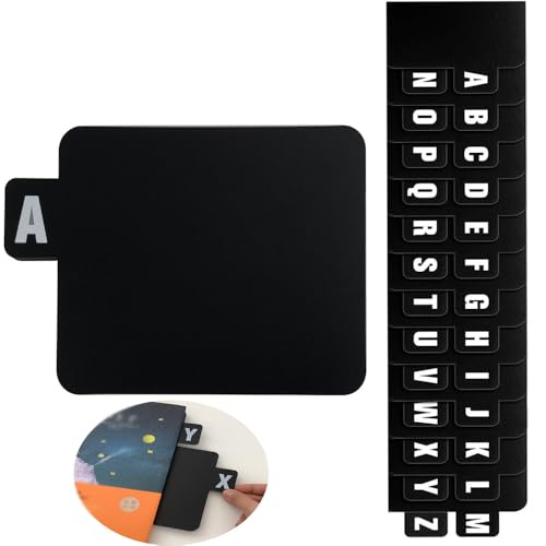 Changyeah Schallplatten-Trennblätter, 26 Stück, Alphabetisch, PP-Material, Schwarz, DIN A4, 3 Löcher Changyeah Schallplatten-Trennblätter, 26 Stück, Alphabetisch, PP-Material, Schwarz, DIN A4, 3 Löcher von Changyeah