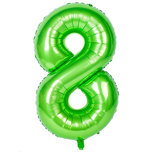40 Zoll 0 to 9 in Grün Nummer Folienballon Helium Zahlenballon Luftballon Riesenzahl Party Hochzeit Kindergeburtstag Geburtstag Number 8 von CHANGZHONG