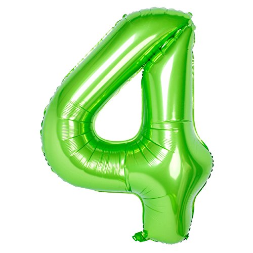 40 Zoll 0 to 9 in Grün Nummer Folienballon Helium Zahlenballon Luftballon Riesenzahl Party Hochzeit Kindergeburtstag Geburtstag Number 4 von CHANGZHONG