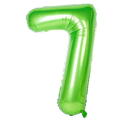40 Zoll 0 to 9 in Grün Nummer Folienballon Helium Zahlenballon Luftballon Riesenzahl Party Hochzeit Kindergeburtstag Geburtstag Number 7 von CHANGZHONG