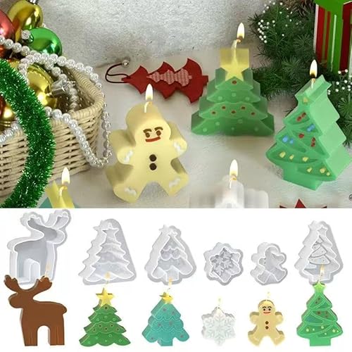 6 Stück Silikonformen Gießformen Weihnachten, Silikonform Kerzenformen Sterne Elch Weihnachtsbaum, Silikon Gipsformen Zum Gießen, Weihnachten Epoxidharz Formen Für Kerzen, Seife, Handwerk (Stil B) 6 Stück Silikonformen Gießformen Weihnachten, Silikonform Kerzenformen Sterne Elch Weihnachtsbaum, Silikon Gipsformen Zum Gießen, Weihnachten Epoxidharz Formen Für Kerzen, Seife, Handwerk (Stil B) von Chansunokku