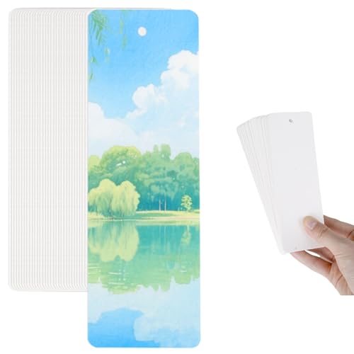 100 Stück Aquarellpapier Postkarten, 15 x 5cm Aquarell Postkarten Blanko 300g/m², Watercolor Paper für DIY Lesezeichen Wasserfarben GrußKarten von Chanumetal