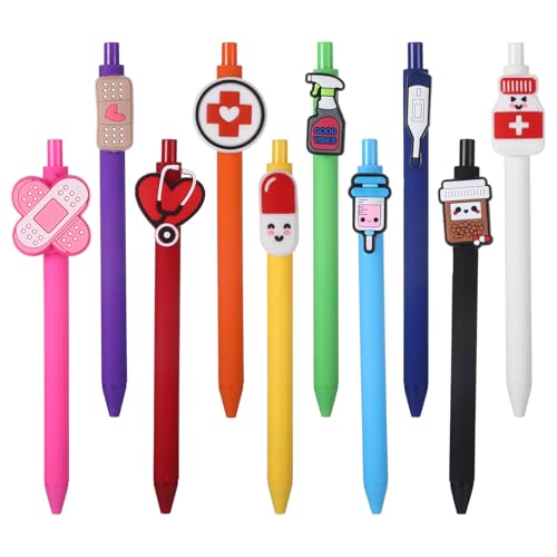 Chanumetal 10 Stück Krankenschwester Zubehör Kugelschreiber Lustig, Krankenschwester Geschenke Nurse Accessories Lustige Kugelschreiber für Ärzte und Krankenschwestern (Farbmischung 2) von Chanumetal
