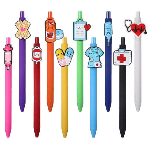 Chanumetal 10 Stück Krankenschwester Zubehör Kugelschreiber Lustig, Krankenschwester Geschenke Nurse Accessories Lustige Kugelschreiber für Ärzte und Krankenschwestern (Farbmischung 3) von Chanumetal