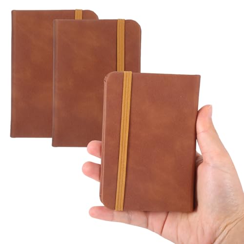 Chanumetal 3 stück Notizbuch A7, Notizbuch Klein mit 100 Blatt, 11 × 7,5 cm Pocket Notebook Klein, Hardcover Notizblock A7 Braun für Lernen, Büro, Tägliche Aufzeichnungen Chanumetal 3 stück Notizbuch A7, Notizbuch Klein mit 100 Blatt, 11 × 7,5 cm Pocket Notebook Klein, Hardcover Notizblock A7 Braun für Lernen, Büro, Tägliche Aufzeichnungen von Chanumetal