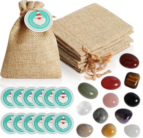 Chanurae 12 Set Glückssteine für Kinder, Glücksbringer kinder, Jutebeutel und einer Karte, mitbringsel kindergeburtstag, kleinigkeiten für kinder, Silvester Mitgebsel Chanurae 12 Set Glückssteine für Kinder, Glücksbringer kinder, Jutebeutel und einer Karte, mitbringsel kindergeburtstag, kleinigkeiten für kinder, Silvester Mitgebsel von Chanurae