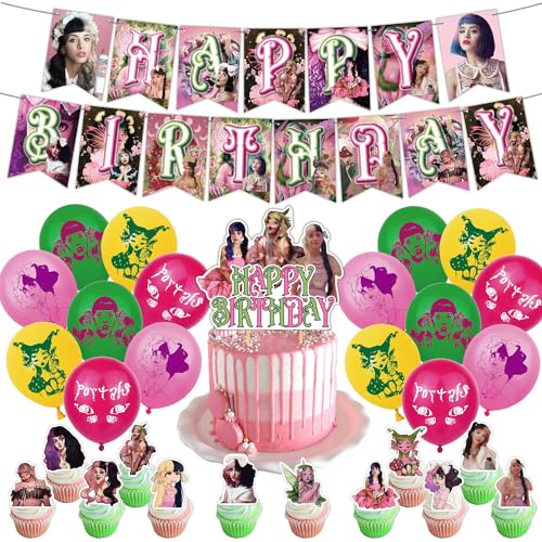 Melanie Martinez Geburtstag Party Supplie, Melanie Party Dekoration inklusive Geburtstagsbanner Kuchen Kupfer Ballon für Kinder Musikfans Melanie Martinez Geburtstag Party Supplie, Melanie Party Dekoration inklusive Geburtstagsbanner Kuchen Kupfer Ballon für Kinder Musikfans von ChaoV