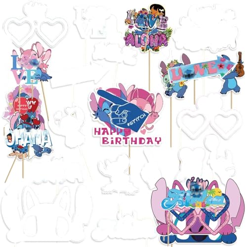 Geburtstag Stitch Kuchen Deko, 22PCS Lilo Und Stitch Geburtstag Deko, Kindergeburtstag Kuchen Dekoration Stickerei, Geeignet Für Stitch Party Deko Foto-Shooting Geburtstag Stitch Kuchen Deko, 22PCS Lilo Und Stitch Geburtstag Deko, Kindergeburtstag Kuchen Dekoration Stickerei, Geeignet Für Stitch Party Deko Foto-Shooting von Chaopisz