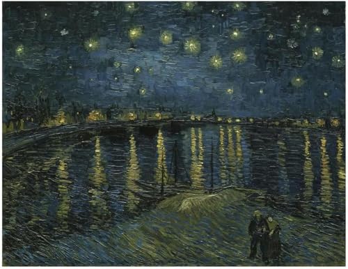 Chaozhirui 11ct Sternennacht-Kreuzstich-Set für Erwachsene, Ölgemäldedruck von Van Gogh Kreuzstich-Set aus Baumwolle, 11CT-40X50CM von Chaozhirui