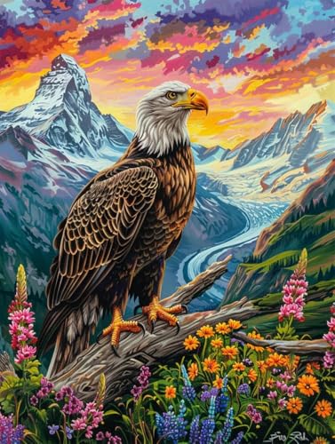 Chaozhirui DIY Kreuzstich-Stickset Adler Tiere Kreuzstichpackung Fliegender Adler Kreuzstich-Set aus Baumwolle, 11CT-40X50CM von Chaozhirui