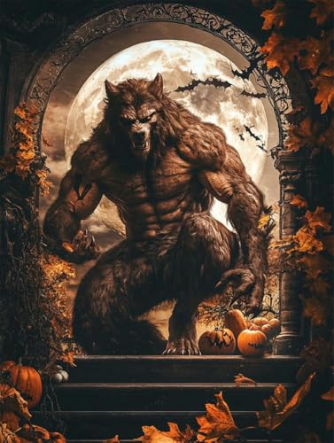 Chaozhirui DIY Kreuzstich-Stickset Anime Wolf Kreuzstichset Mythische Tiere Kreuzstich-Set aus Baumwolle, 11CT-40X50CM von Chaozhirui