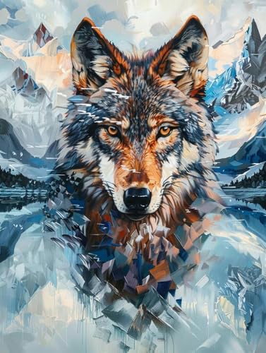 Chaozhirui DIY Kreuzstich-Stickset Anime Wolf Kreuzstichset Mythische Tiere Kreuzstich-Set aus Baumwolle, 11CT-40X50CM von Chaozhirui