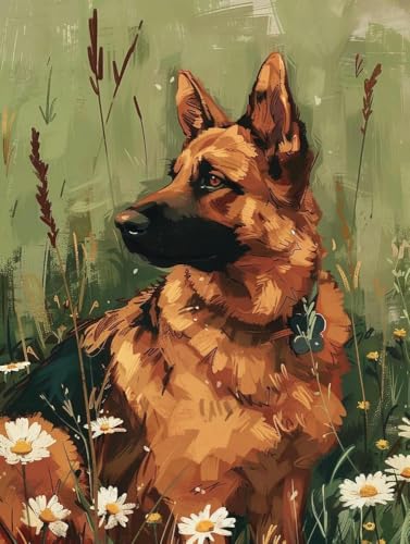Chaozhirui DIY Kreuzstich-Stickset Corgi Tier Kreuzstichset Hund und Rosen Kreuzstich-Set aus Baumwolle, 11CT-40X50CM von Chaozhirui