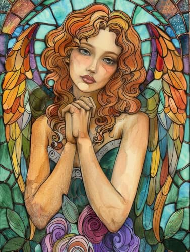 Chaozhirui DIY Kreuzstich-Stickset Fantasy Little Angel Kreuzstichset Engel und Blumen Kreuzstich-Set aus Baumwolle, 11CT-40X50CM von Chaozhirui
