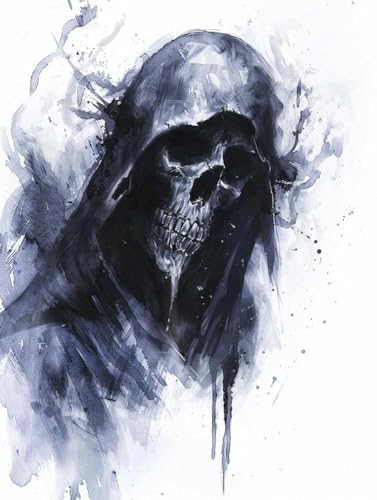 Chaozhirui DIY Kreuzstich-Stickset Horror-Skelett Kreuzstich-Set Fantasy-Totenkopf Kreuzstich-Set aus Baumwolle, 11CT-40X50CM von Chaozhirui
